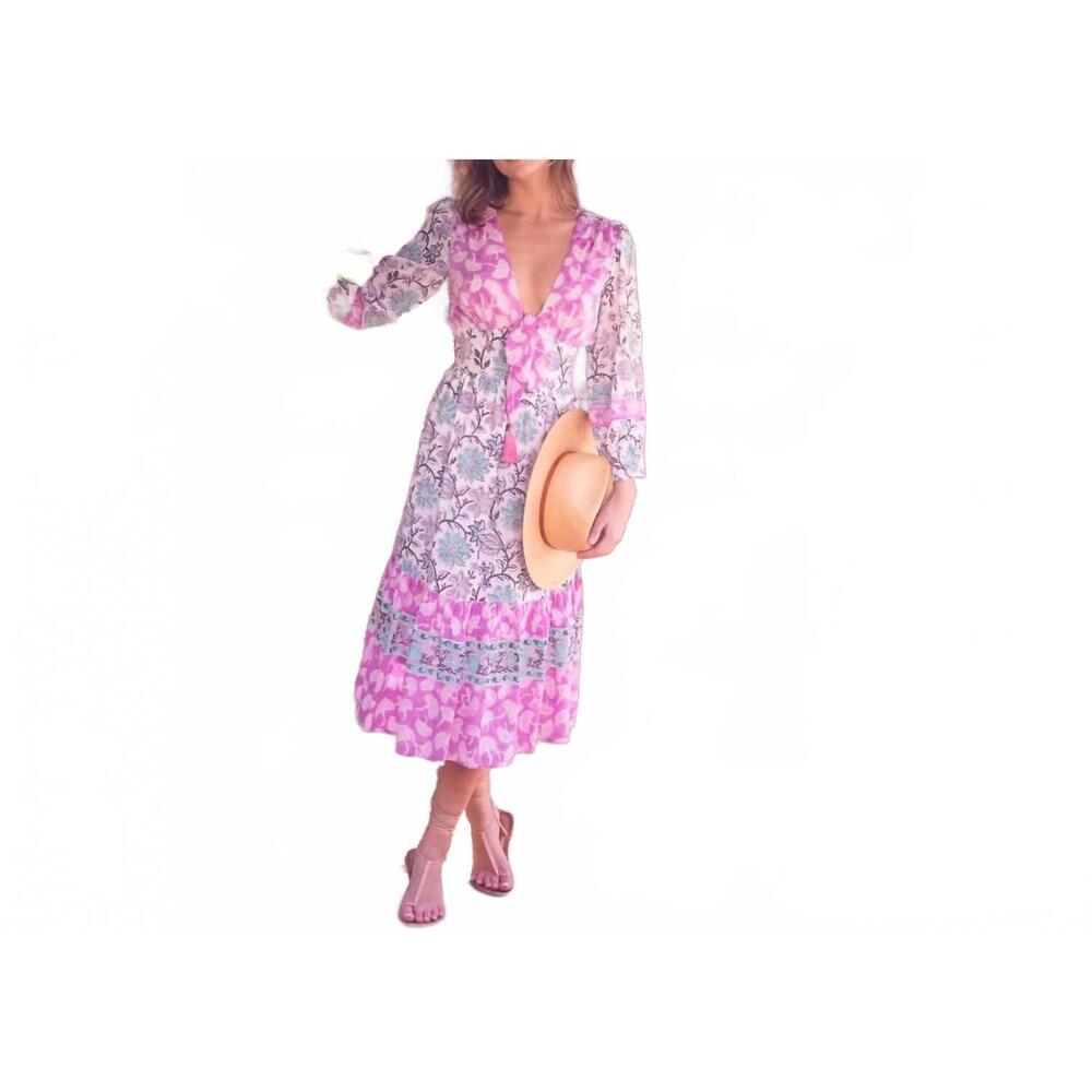 NEW BELL BY ALICIA BELL magnolia midi dress in purple